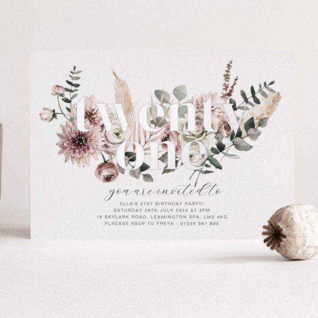 Twenty One Florals - 21st Birthday - Silver (Creator Uploaded)