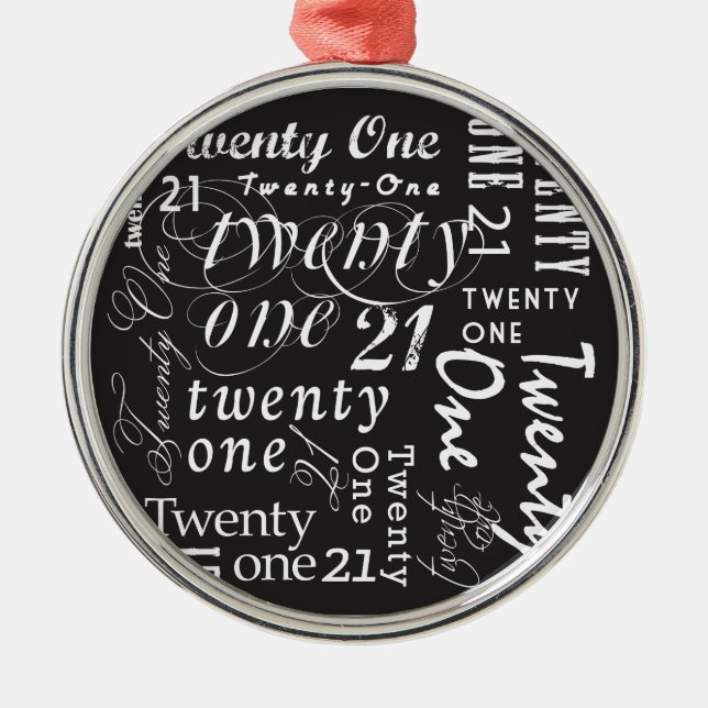 Twenty One Metal Tree Decoration (Front)