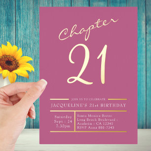 Twenty One Pink Gold 21st Birthday Party Gold