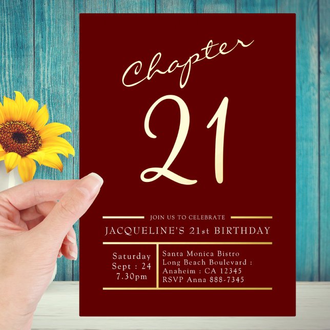 Twenty One Red Gold 21st Birthday Party Gold (Creator Uploaded)