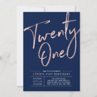 Twenty one | Rose Gold 21st Birthday Party