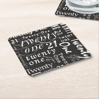 Twenty One Square Paper Coaster