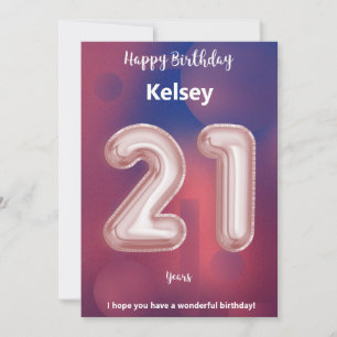 Twenty-one year old Happy Birthday card