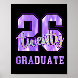 Twenty Six Graduate Cl Of 2026 Pink Senior Graduat Poster