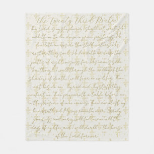 Twenty Third Psalm Calligraphy   Fleece Blanket