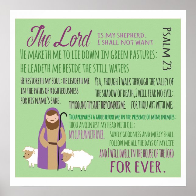 Twenty Third Psalm Poster (Front)