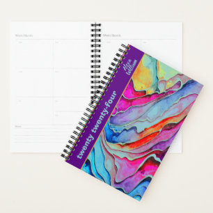 TWENTY TWENTY-FOUR RETRO WATERCOLOR INK DESIGN PLANNER