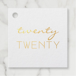 Twenty Twenty New Year 2020 Modern Typography Favour Tags