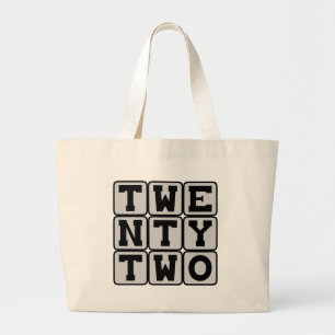 Twenty Two, Number 22 Large Tote Bag