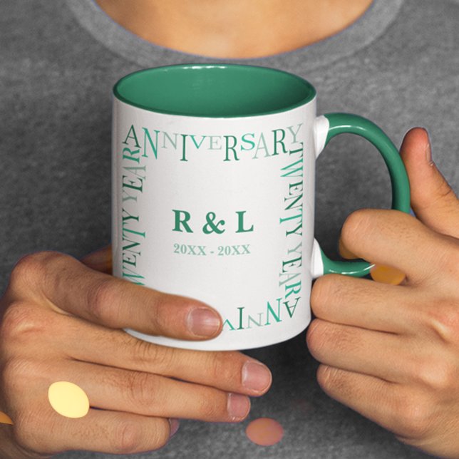 Twenty Year Wedding Anniversary Gift Emerald Green Mug (Creator Uploaded)