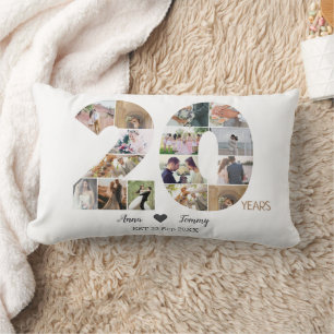 Twenty Year Wedding Anniversary Photo Lumbar Cushion