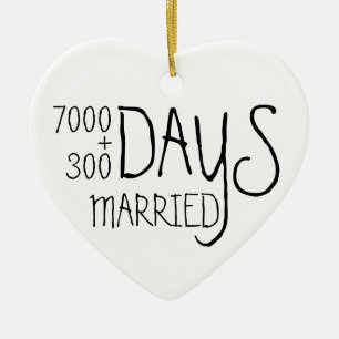 Twenty Years Married Together Ceramic Tree Decoration