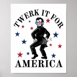 Twerk It For America Funny Patriotic Adult Humour Poster