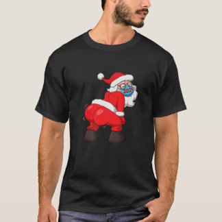 Twerking Santa Claus In Face Mask Christmas 2021 T-Shirt