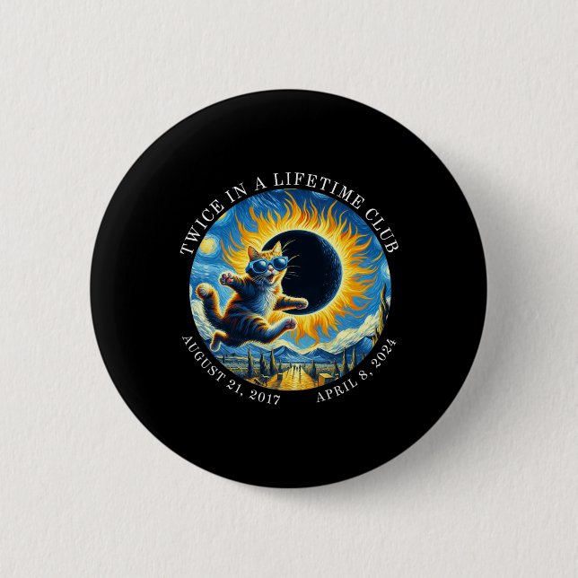 Twice In A Lifetime Club Totality Solar Eclipse 20 6 Cm Round Badge (Front)
