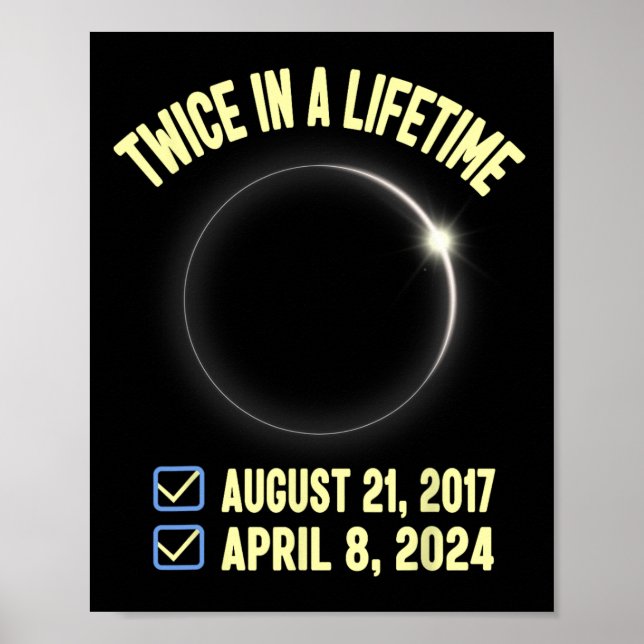 Twice In A Lifetime Solar Eclipse 2024 Total Eclip Poster (Front)