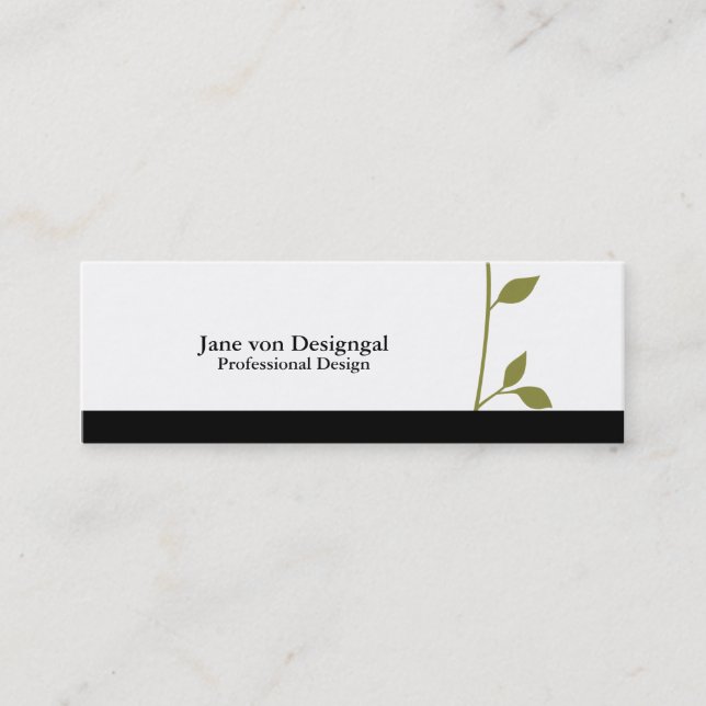 Twig and Leaf Mini Business Card (Front)