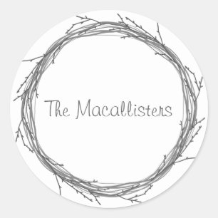 Twigs & Vines Classic Round Sticker