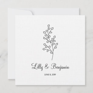 Twigs Wedding Monogram Invitation Design
