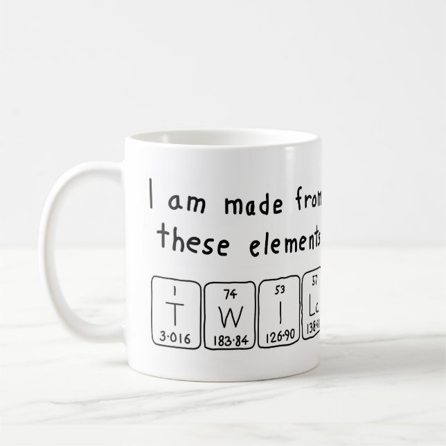 Twila periodic table name mug (Left)