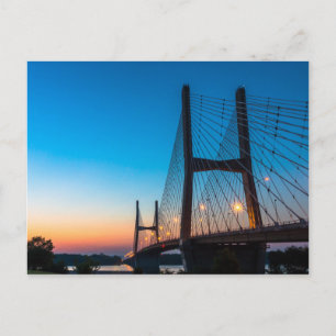 Twilight At Bill Emerson Bridge Postcard