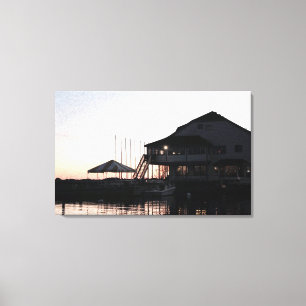 Twilight at lake waterfront, Kingston, Ontario Canvas Print