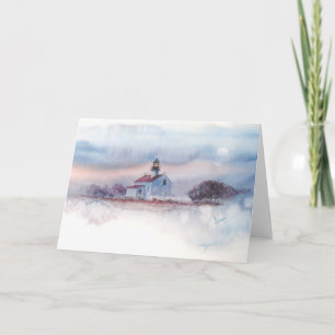 TWILIGHT AT OLD PT. LOMA LIGHTHOUSE, SAN DIEGO, CA CARD