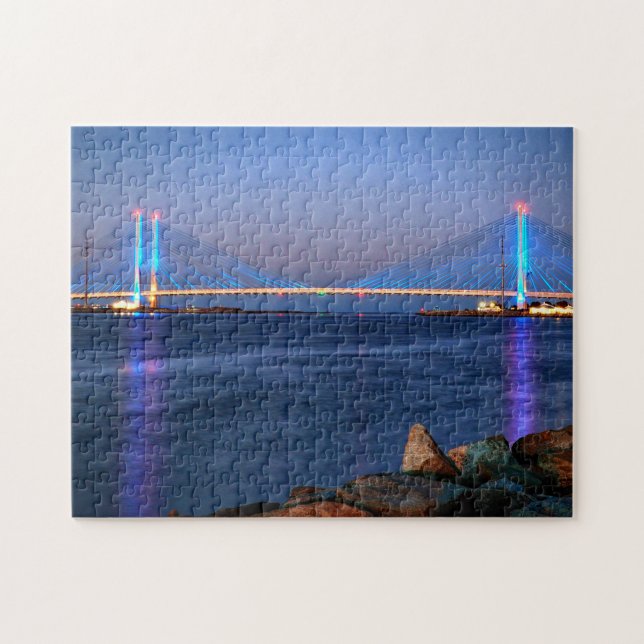 Twilight at the Indian River Inlet Bridge Jigsaw Puzzle (Horizontal)
