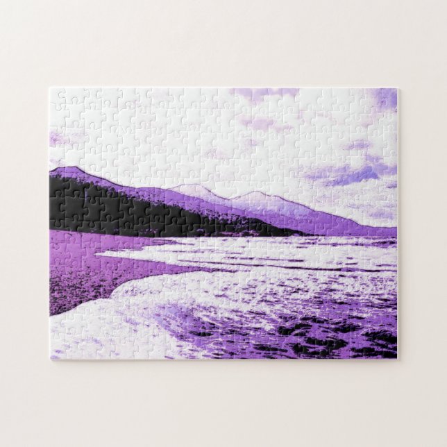 Twilight Beach in Violet and Purple Jigsaw Puzzle (Horizontal)