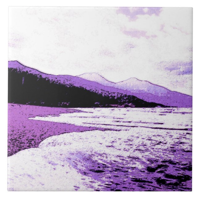 Twilight beach in violet and purple tile (Front)