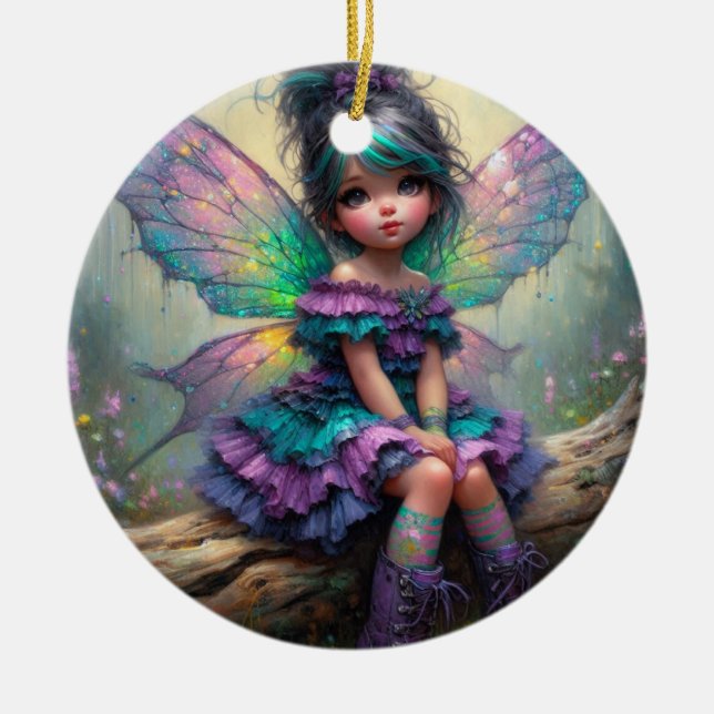  Twilight Blossom Fairy Ceramic Tree Decoration (Front)