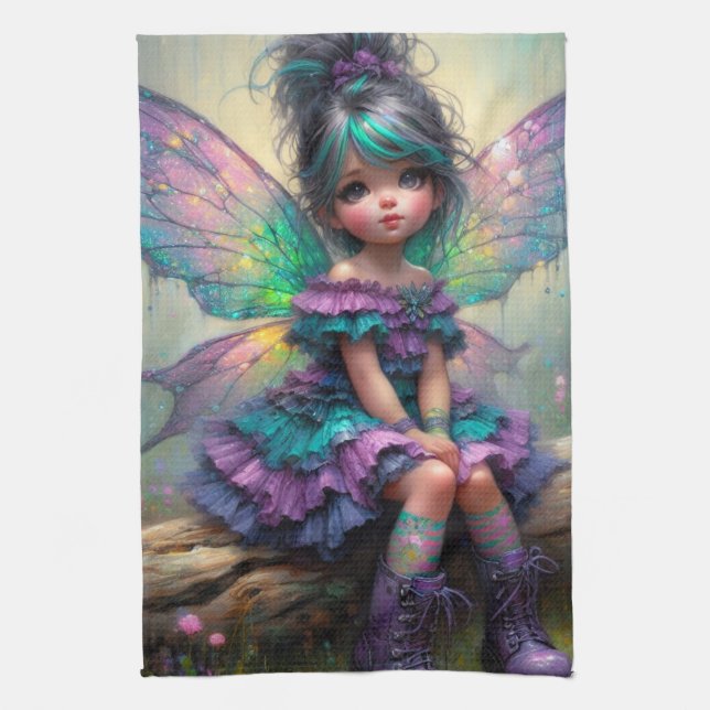  Twilight Blossom Fairy Tea Towel (Vertical)
