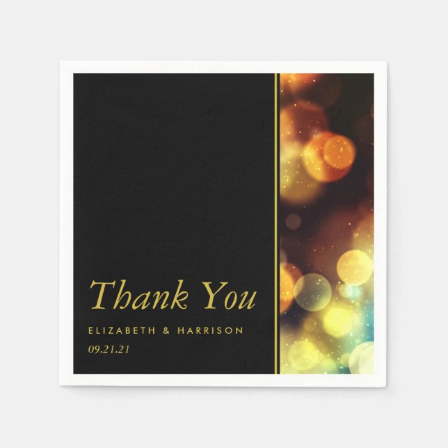 Twilight Bokeh Lights Wedding Napkin (Front)