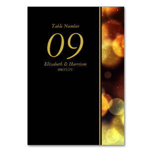 Twilight Bokeh Lights Wedding Table Number