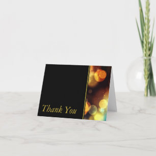 Twilight Bokeh Lights Wedding Thank You Card