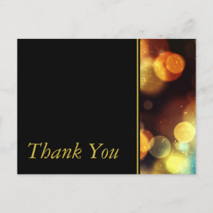Twilight Bokeh Lights Wedding Thank You Postcard