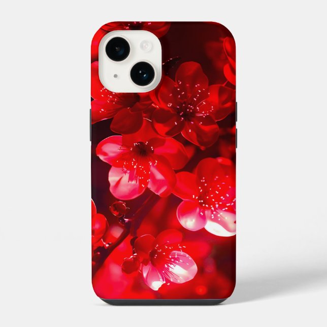 Twilight Cherry Blossom Glow iPhone Case (Back)