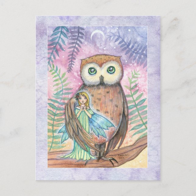 Twilight Companions Owl and Faerie Postcard (Front)