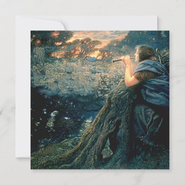 “Twilight Fantasy” by Edward Robert Hughes Holiday Card (Front)