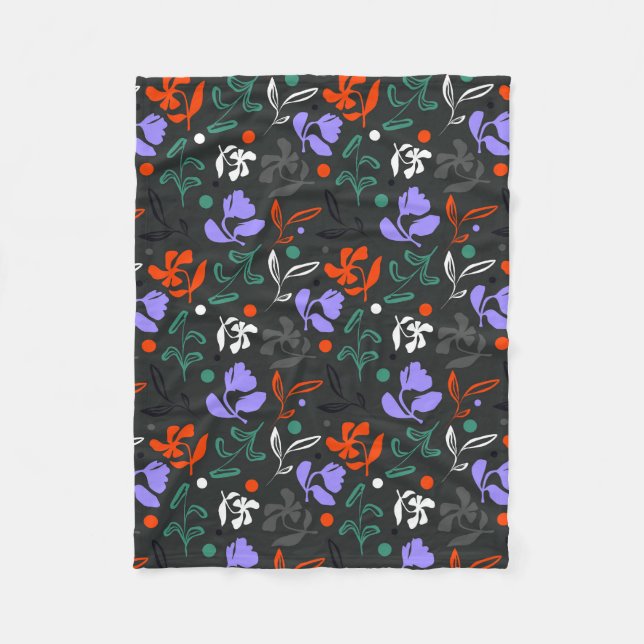 Twilight Flora Fleece Blanket (Front)