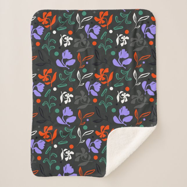 Twilight Flora Sherpa Blanket (Front)