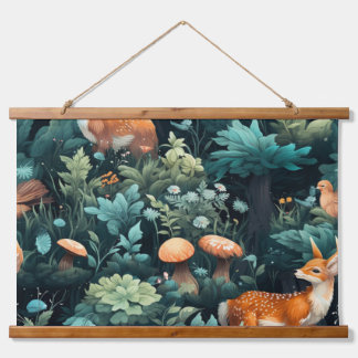 Twilight Forest Friends Botanical Hanging Tapestry