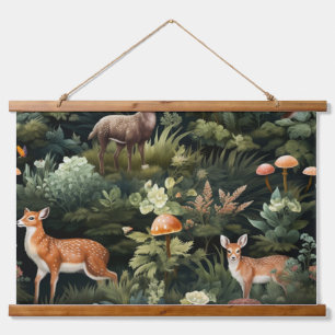 Twilight Forest Friends Botanical Hanging Tapestry