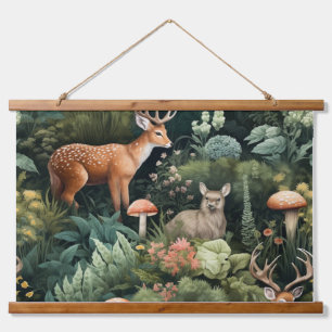 Twilight Forest Friends Botanical Hanging Tapestry