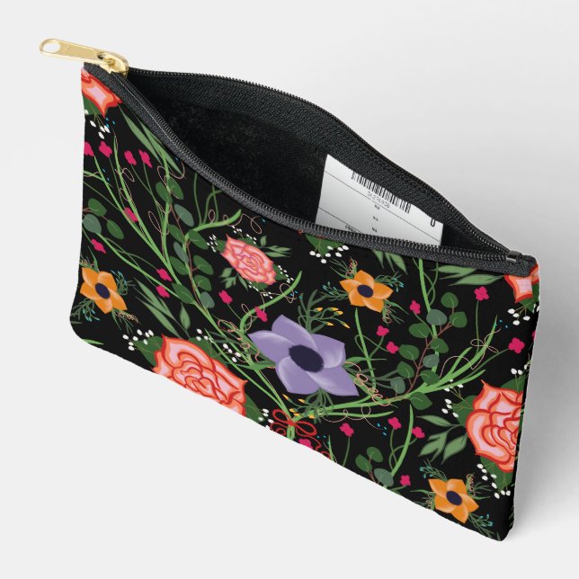 Twilight Garden Small Makeup Case Accessory Pouch (Open)