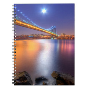 Twilight, George Washington BridgePalisades, NJ. Spiral Notebook