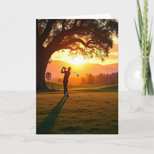 Twilight Golfing Fathers Day Card