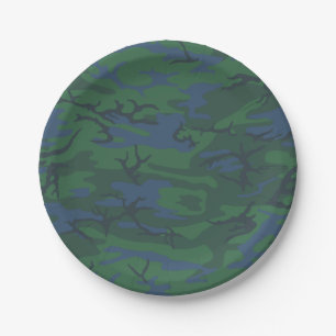 Twilight Green Camo Paper Plate