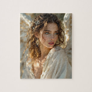 Twilight Guardian – Angel of Gilded Wings Jigsaw Puzzle