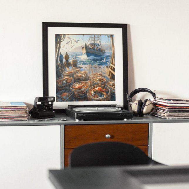 Twilight Harvest Fishermen Collecting Crabs 16x20 Poster (Creator Uploaded)